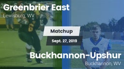 Matchup: Greenbrier East vs. Buckhannon-Upshur  2019