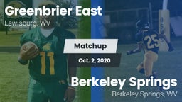 Matchup: Greenbrier East vs. Berkeley Springs  2020