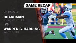 Recap: Boardman  vs. Warren G. Harding  2016