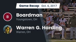 Recap: Boardman  vs. Warren G. Harding  2017