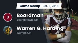 Recap: Boardman  vs. Warren G. Harding  2018