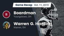 Recap: Boardman  vs. Warren G. Harding  2019