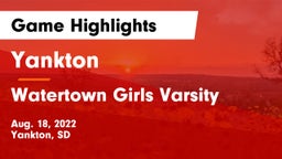 Yankton  vs Watertown Girls Varsity Game Highlights - Aug. 18, 2022