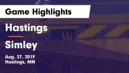 Hastings  vs Simley  Game Highlights - Aug. 27, 2019