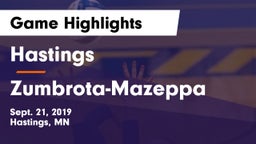Hastings  vs Zumbrota-Mazeppa  Game Highlights - Sept. 21, 2019
