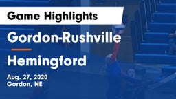 Gordon-Rushville  vs Hemingford  Game Highlights - Aug. 27, 2020