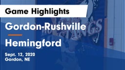 Gordon-Rushville  vs Hemingford  Game Highlights - Sept. 12, 2020