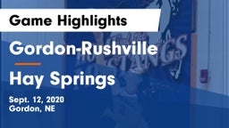 Gordon-Rushville  vs Hay Springs Game Highlights - Sept. 12, 2020