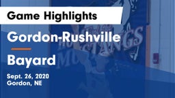 Gordon-Rushville  vs Bayard  Game Highlights - Sept. 26, 2020