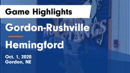 Gordon-Rushville  vs Hemingford  Game Highlights - Oct. 1, 2020