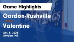 Gordon-Rushville  vs Valentine Game Highlights - Oct. 8, 2020
