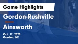 Gordon-Rushville  vs Ainsworth  Game Highlights - Oct. 17, 2020