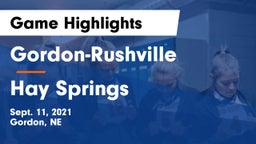 Gordon-Rushville  vs Hay Springs  Game Highlights - Sept. 11, 2021