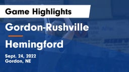 Gordon-Rushville  vs Hemingford Game Highlights - Sept. 24, 2022