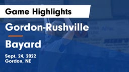 Gordon-Rushville  vs Bayard Game Highlights - Sept. 24, 2022