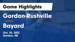 Gordon-Rushville  vs Bayard  Game Highlights - Oct. 25, 2022