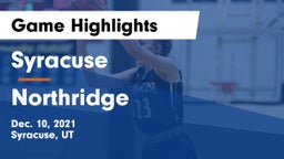 Syracuse  vs Northridge  Game Highlights - Dec. 10, 2021