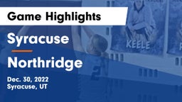 Syracuse  vs Northridge  Game Highlights - Dec. 30, 2022