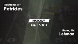 Matchup: Petrides vs. Lehman  2016