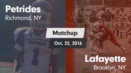 Matchup: Petrides vs. Lafayette  2016