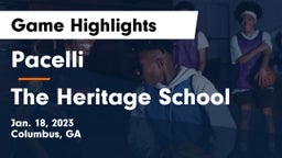 Pacelli  vs The Heritage School Game Highlights - Jan. 18, 2023