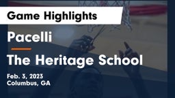 Pacelli  vs The Heritage School Game Highlights - Feb. 3, 2023