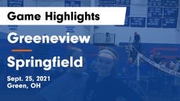 Greeneview  vs Springfield  Game Highlights - Sept. 25, 2021