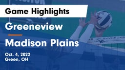 Greeneview  vs Madison Plains  Game Highlights - Oct. 4, 2022