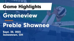 Greeneview  vs Preble Shawnee  Game Highlights - Sept. 30, 2023