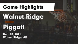 Walnut Ridge  vs Piggott  Game Highlights - Dec. 20, 2021