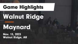 Walnut Ridge  vs Maynard  Game Highlights - Nov. 13, 2023