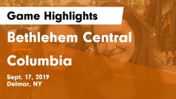 Bethlehem Central  vs Columbia  Game Highlights - Sept. 17, 2019