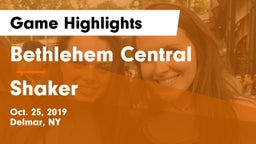 Bethlehem Central  vs Shaker  Game Highlights - Oct. 25, 2019