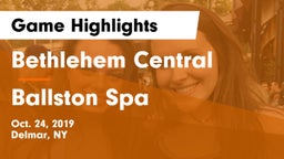Bethlehem Central  vs Ballston Spa  Game Highlights - Oct. 24, 2019