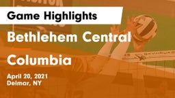 Bethlehem Central  vs Columbia  Game Highlights - April 20, 2021