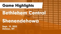 Bethlehem Central  vs Shenendehowa  Game Highlights - Sept. 19, 2023