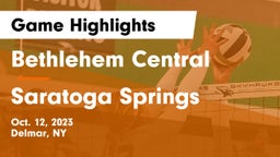 Bethlehem Central  vs Saratoga Springs  Game Highlights - Oct. 12, 2023