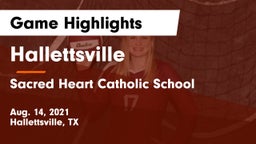 Hallettsville  vs Sacred Heart Catholic School Game Highlights - Aug. 14, 2021
