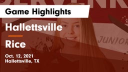 Hallettsville  vs Rice Game Highlights - Oct. 12, 2021