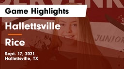 Hallettsville  vs Rice  Game Highlights - Sept. 17, 2021
