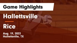 Hallettsville  vs Rice  Game Highlights - Aug. 19, 2022