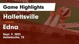 Hallettsville  vs Edna  Game Highlights - Sept. 9, 2022