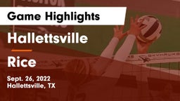 Hallettsville  vs Rice  Game Highlights - Sept. 26, 2022