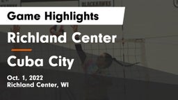 Richland Center  vs Cuba City  Game Highlights - Oct. 1, 2022