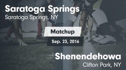 Matchup: Saratoga Springs vs. Shenendehowa  2016