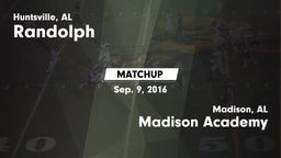 Matchup: Randolph vs. Madison Academy  2016