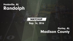 Matchup: Randolph vs. Madison County  2016