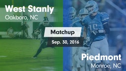 Matchup: West Stanly vs. Piedmont  2016