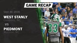 Recap: West Stanly  vs. Piedmont  2016