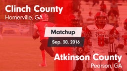 Matchup: Clinch County vs. Atkinson County  2016